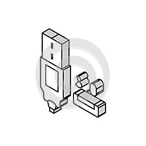 usb 3.0 isometric icon vector illustration