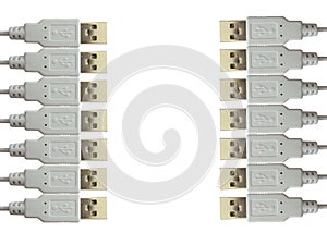 Usb jack white on white background