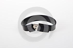 Usb key flash drive bangle black computer device technology on white background