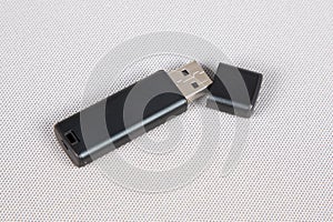 Usb key flash drive black computer device technology on white background