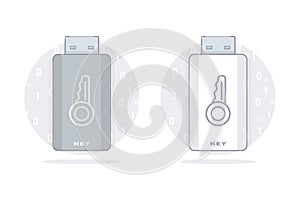 Usb key. Flash drive memory.