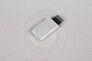 Usb key flash drive silver on white background