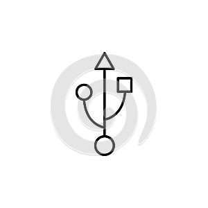 usb line icon - vector. Usb icon . Vector illustration. USB symbol icon vector. symbol for web site Computer and mobile vector.