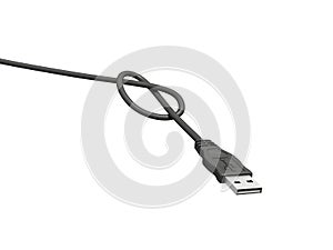 Usb male connector with a knot