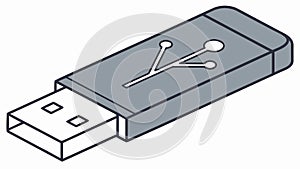 USB Memory Stick, Portable Data, Computer Accessory, Digital Device, vector design Generative AI