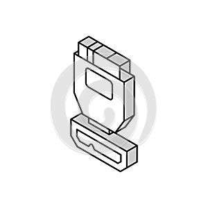 usb micro b isometric icon vector illustration