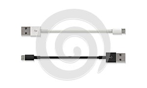 USB cable realistic vector illustration