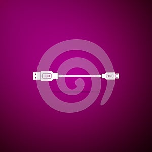 USB Micro cables icon isolated on purple background. Connectors and sockets for PC and mobile devices. Computer