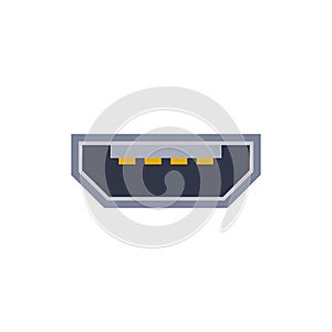 USB micro pc universal connector icon. Vector graphic illustration of Port in flat style.