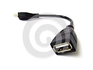 USB with micro USB plug.