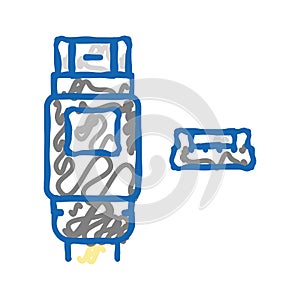 usb mini b icon doodle illustration