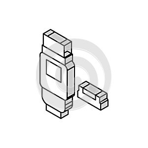 usb mini b isometric icon vector illustration