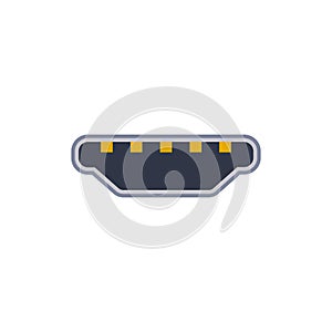 USB mini A pc universal connector icon. Vector graphic illustration of Port in flat style.