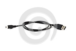 USB-Mini USB cable. Isolated.