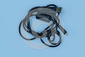 usb and mini usb cable isolated on