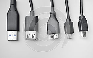USB, mini-USB and micro-USB cable