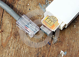 Usb modem and internet cable