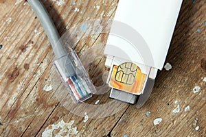 Usb modem and internet cable