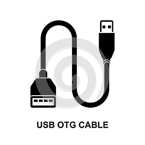 USB OTG cable icon isolated on white background