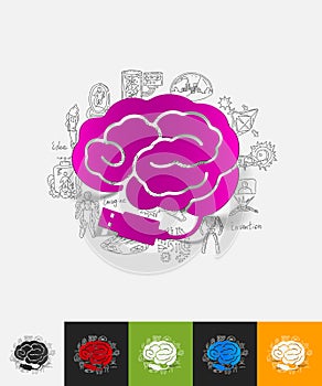 Usb paper sticker with hand drawn elements