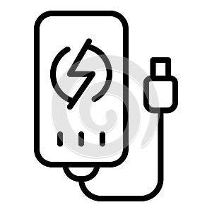 Usb phone charge icon outline vector. Power charger