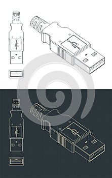 USB A Plug blueprints