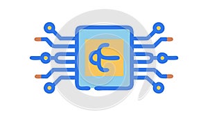 USB Port Connection Tech Interface Icon, vector design Generative AI