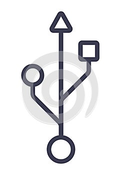 USB port icon outline symbol