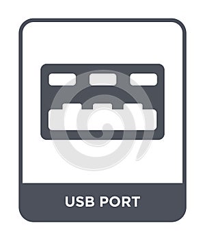 usb port icon in trendy design style. usb port icon isolated on white background. usb port vector icon simple and modern flat photo