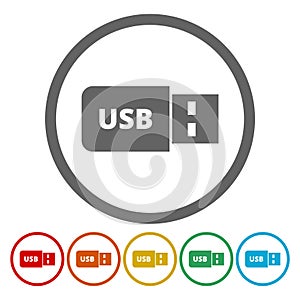 Usb sign icon. Usb flash drive stick symbol