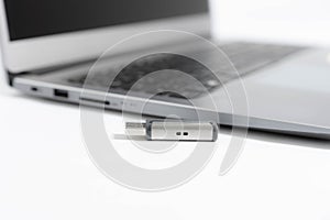 USB stick and interface of a notebook