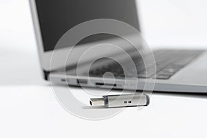 USB stick and interface of a notebook