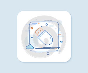 Usb stick line icon. Computer memory component sign. Data storage. Vector