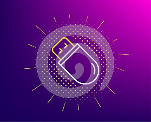 Usb stick line icon. Computer memory component sign. Data storage. Vector