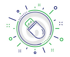 Usb stick line icon. Computer memory component sign. Data storage. Vector