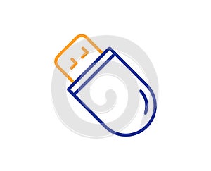 Usb stick line icon. Computer memory component sign. Data storage. Vector