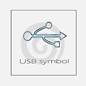 Usb symbol vector icon eps 10. Simple isolated outline illustration