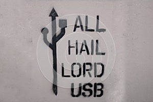 Usb symbol on the wall
