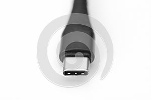 Usb type c cable isolated on white
