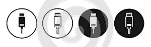 USB type c icon vector set on white background