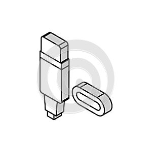 usb type c isometric icon vector illustration
