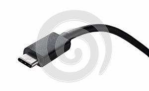 Usb-type c placed on white background