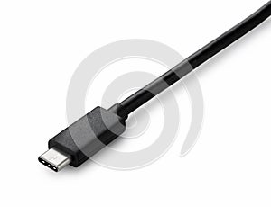 Usb-type c placed on white background