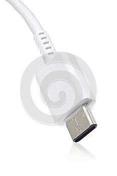USB type-c plug connector isolated on white