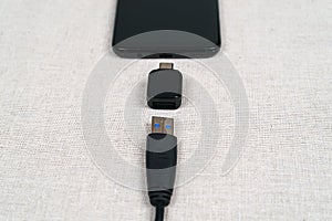 USB type C to USB adapter for smartphone