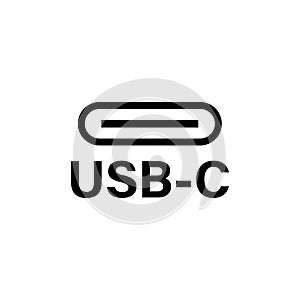 USB Type C or USB 4 connector cable icon vector