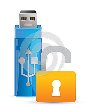 Usb unlock and flash drive as key