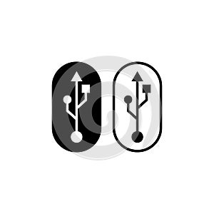 USB vector flat symbol. EPS stylized modern set of logotype of USB