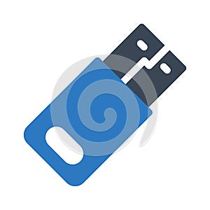 USB vector glyph color icon