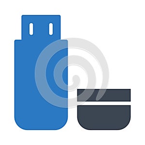 Usb glyph color flat vector icon